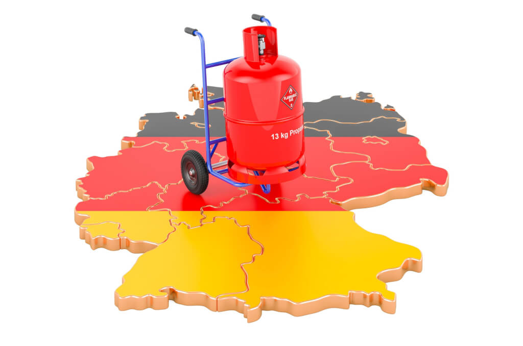 German map with gas cylinder