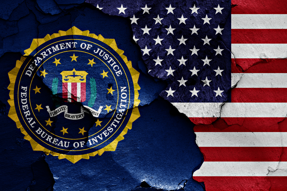 FBI and American flags