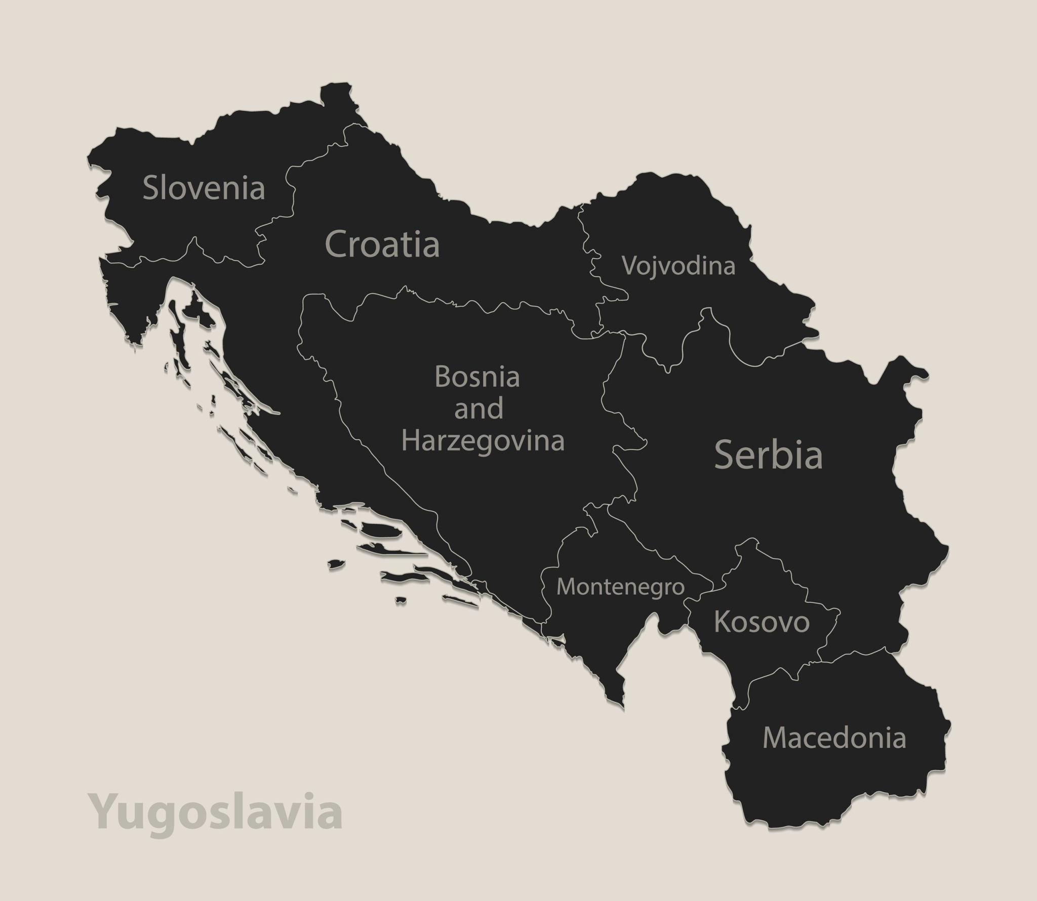 Югославия на карте