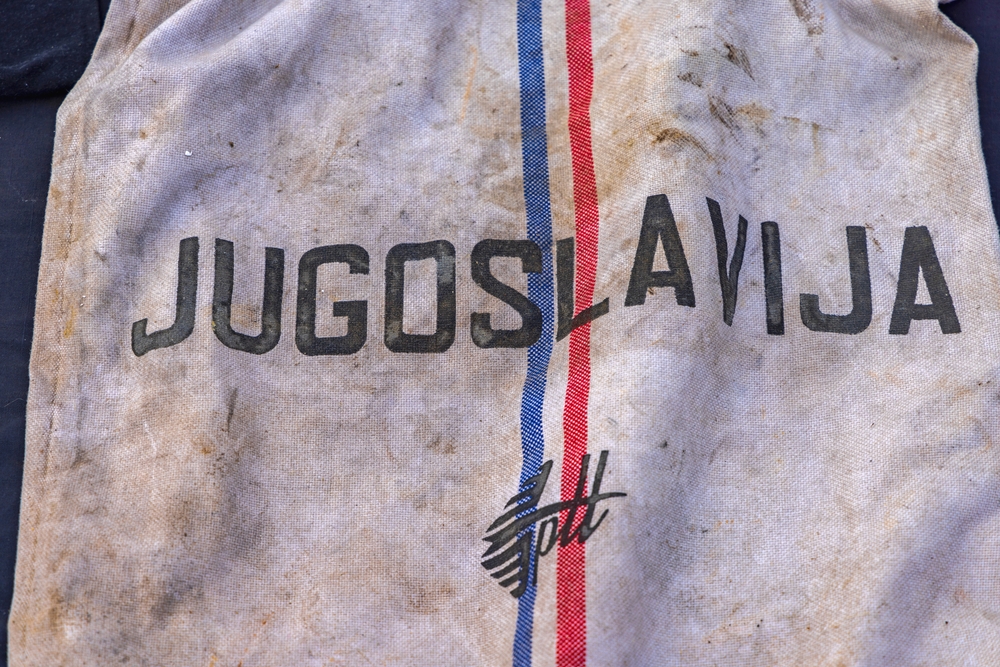 Jugoslavia word on the textile