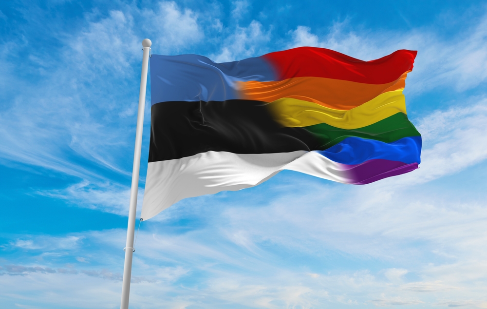 National,Lgbt,Flag,Of,Estonia,Flag,Waving,In,The,Wind,and LGBT flag