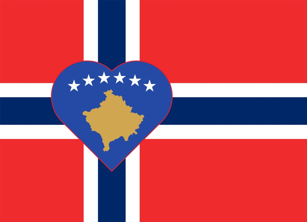 Flag,Of,Kosovo,In,The,Form,Of,A,Heart,on, Norway, flag