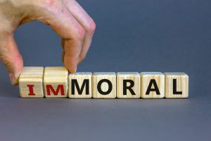 Moral,Or,Immoral,Symbol.,Hand,Turns,Cubes