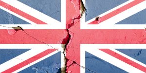 Uk,Flag,Icon,Painted,On,Old,Broken,Cracked,Wall,Background,